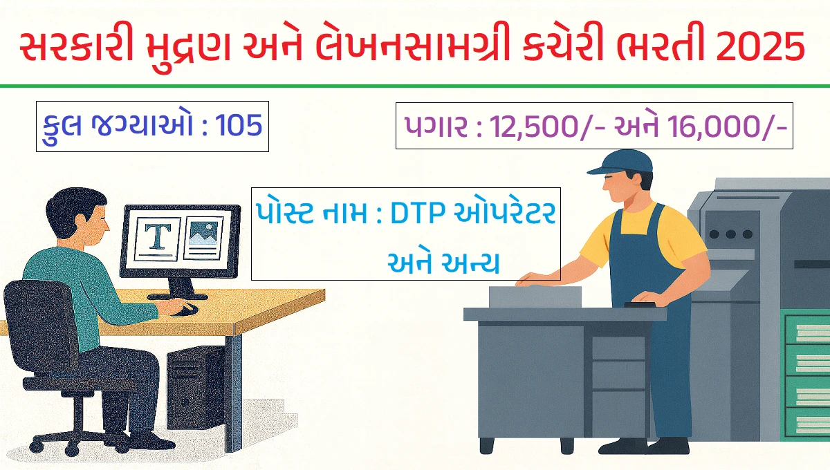 સરકારી મુદ્રણ અને લેખનસામગ્રી કચેરી ભરતી 2025