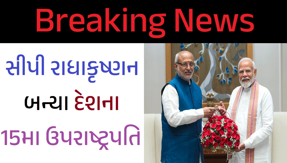 સીપી રાધાકૃષ્ણન દેશના 15મા ઉપરાષ્ટ્રપતિ