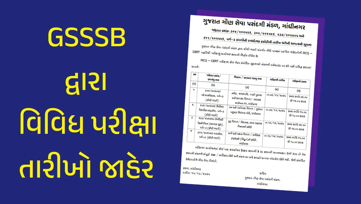GSSSB Exam Date 2025
