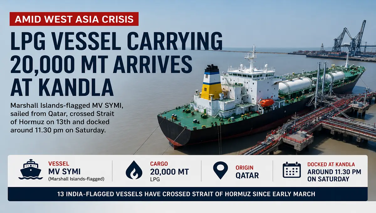 Kandla LPG Vessel Amid West Asia Crisis Safely Reaches Gujarat Port