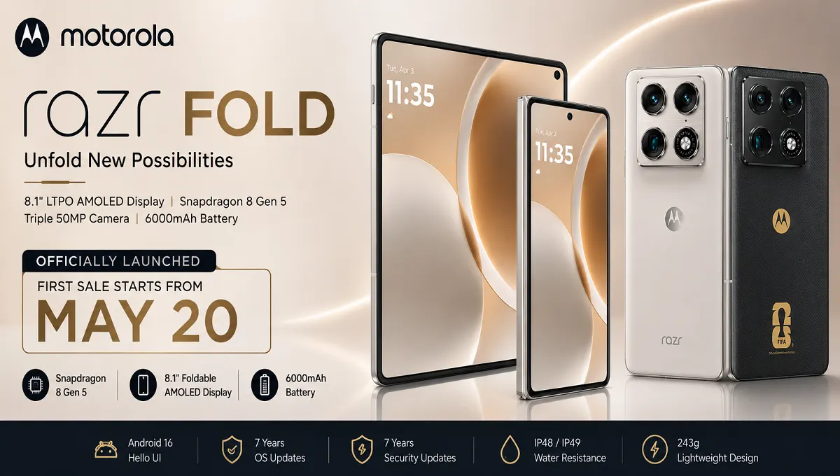 Motorola Razr Fold Launched in India, Sale Starts From May 20