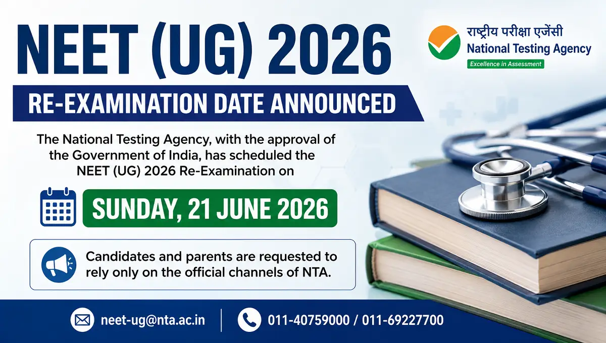 NEET UG 2026 Re-Examination Date Announced