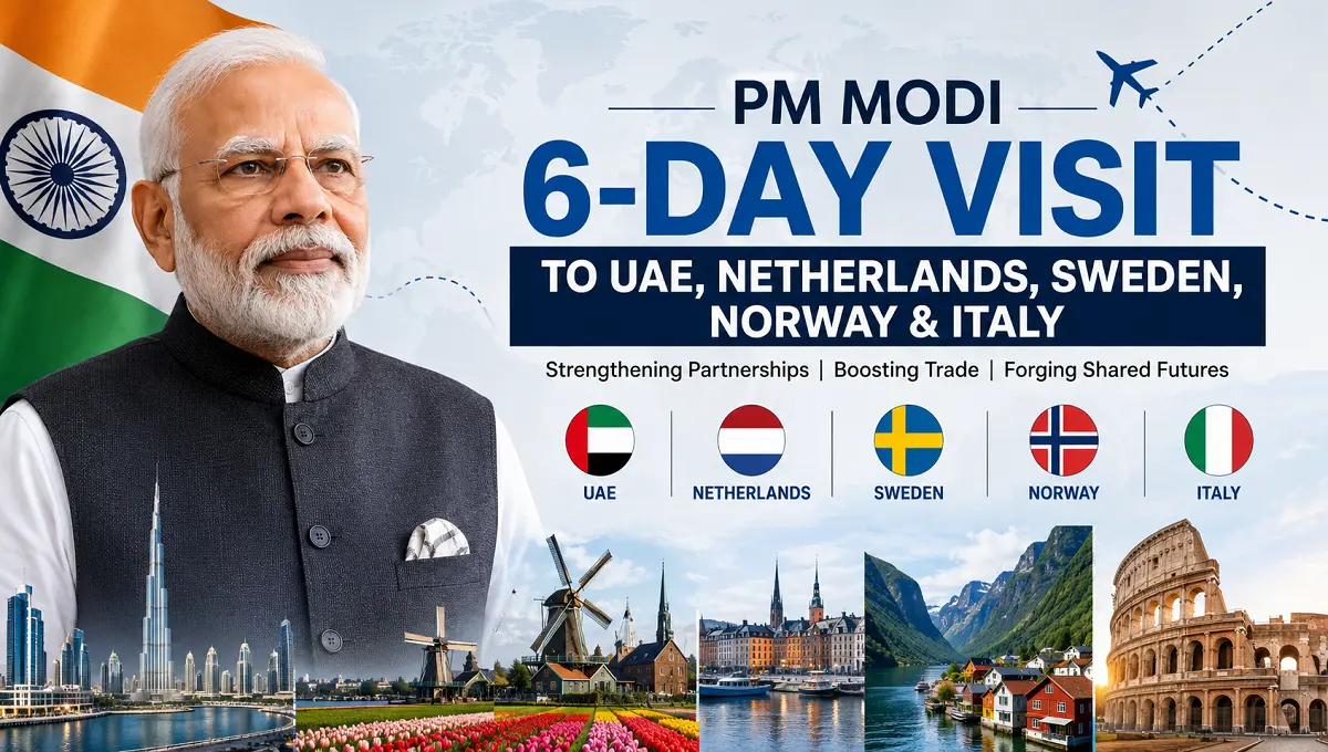 PM Modi Begins 6 Day Visit